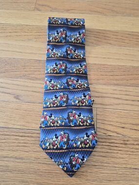 Blue Mickey Mouse Patterned Tie